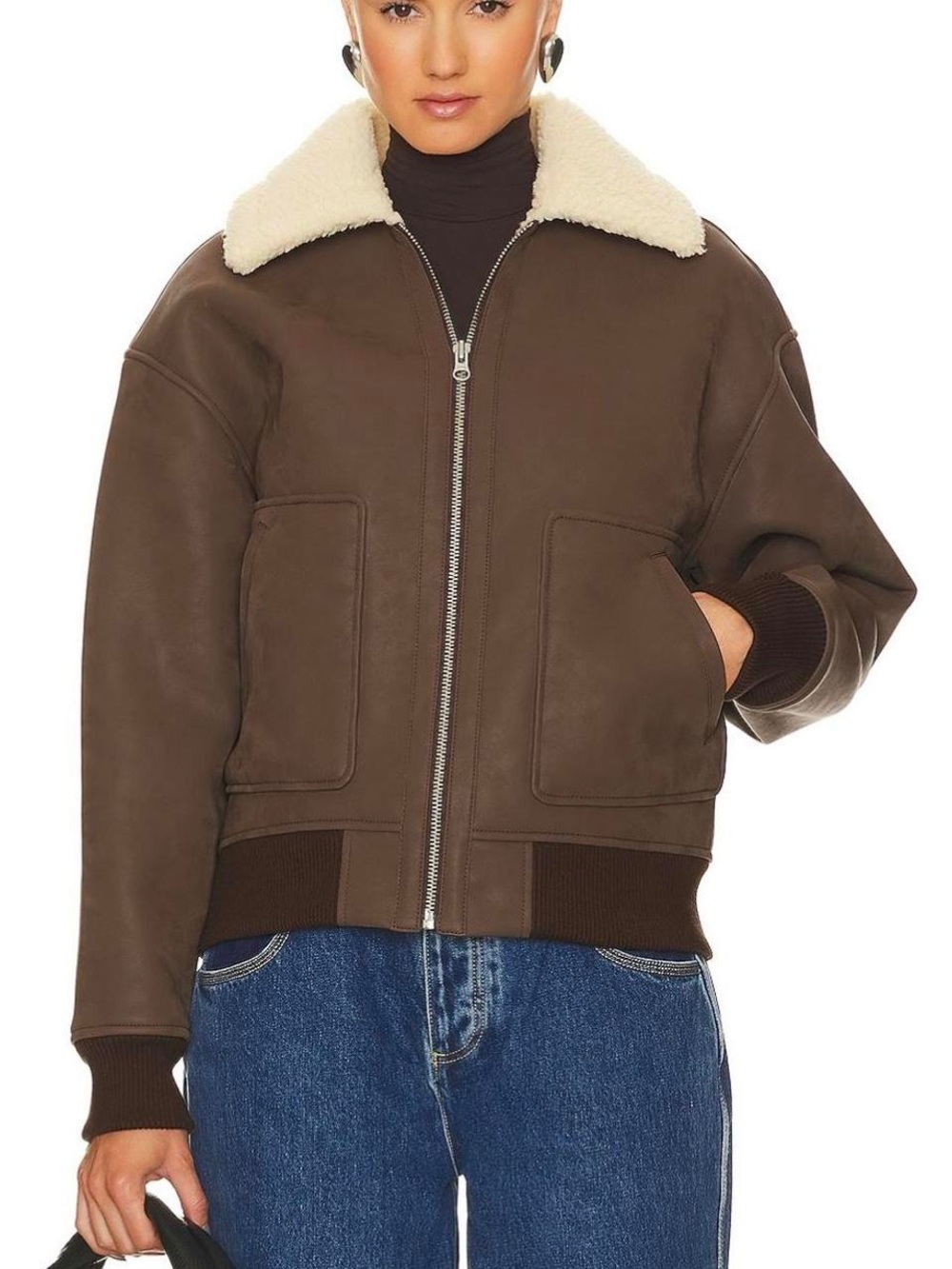 L’ACADEMIE Camilla Shearling Bomber Jacket